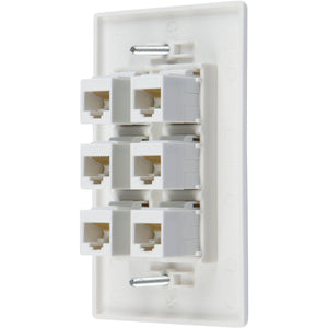 Ethernet Wall Plate 6 Port Cat6 Cable Adapter