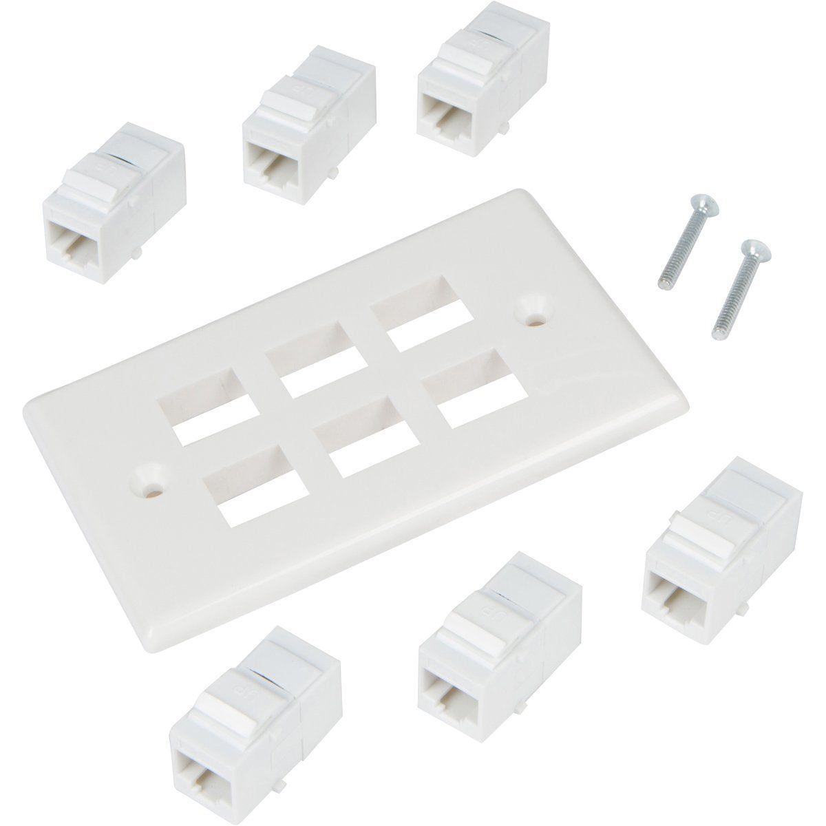 Ethernet Wall Plate 6 Port Cat6 Cable Adapter