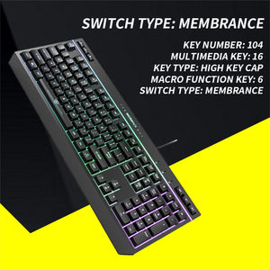 Rgb Gaming Keyboard 8 Mode Light Effect 19 Game Anti Ghosting Keys 6 Function Au