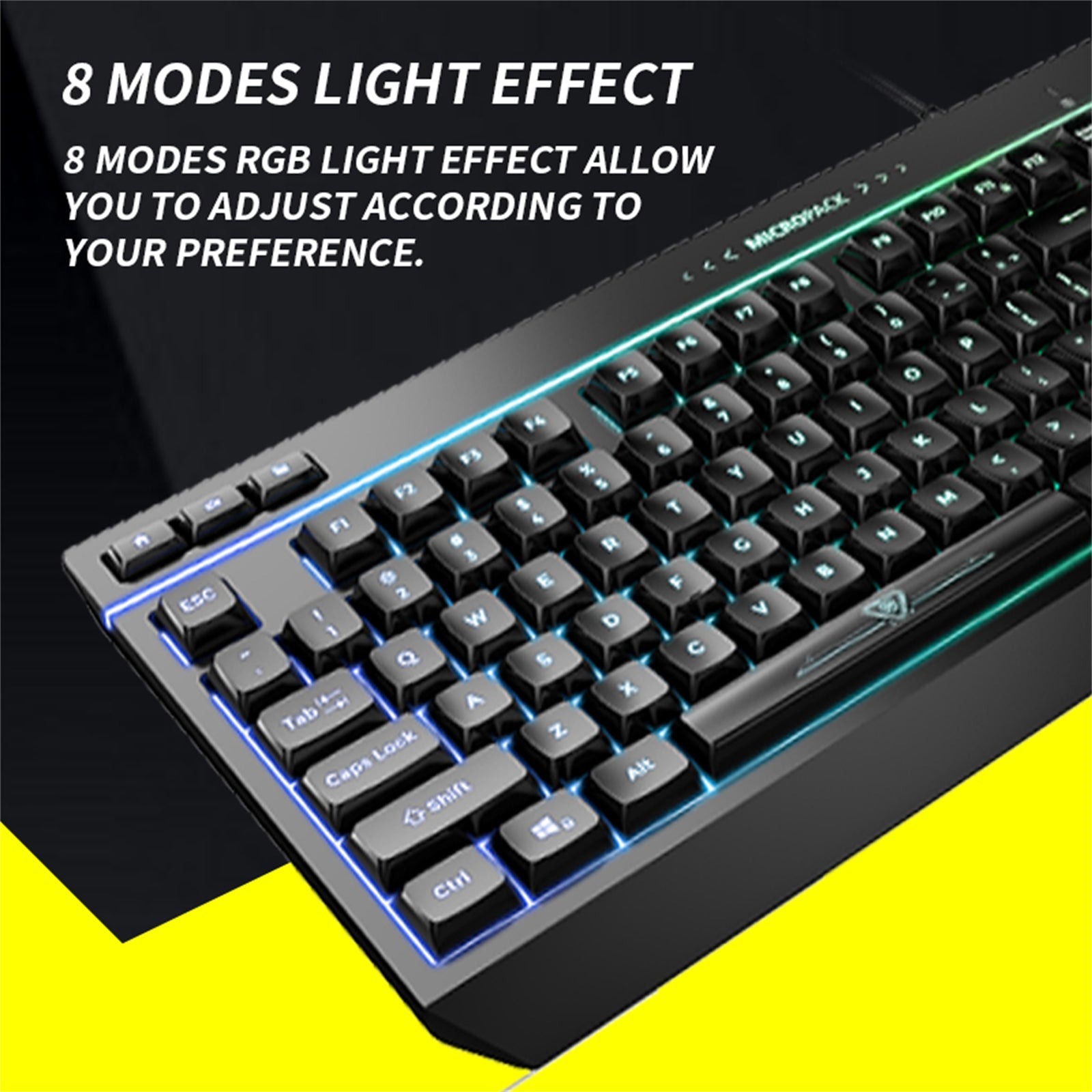 Rgb Gaming Keyboard 8 Mode Light Effect 19 Game Anti Ghosting Keys 6 Function Au