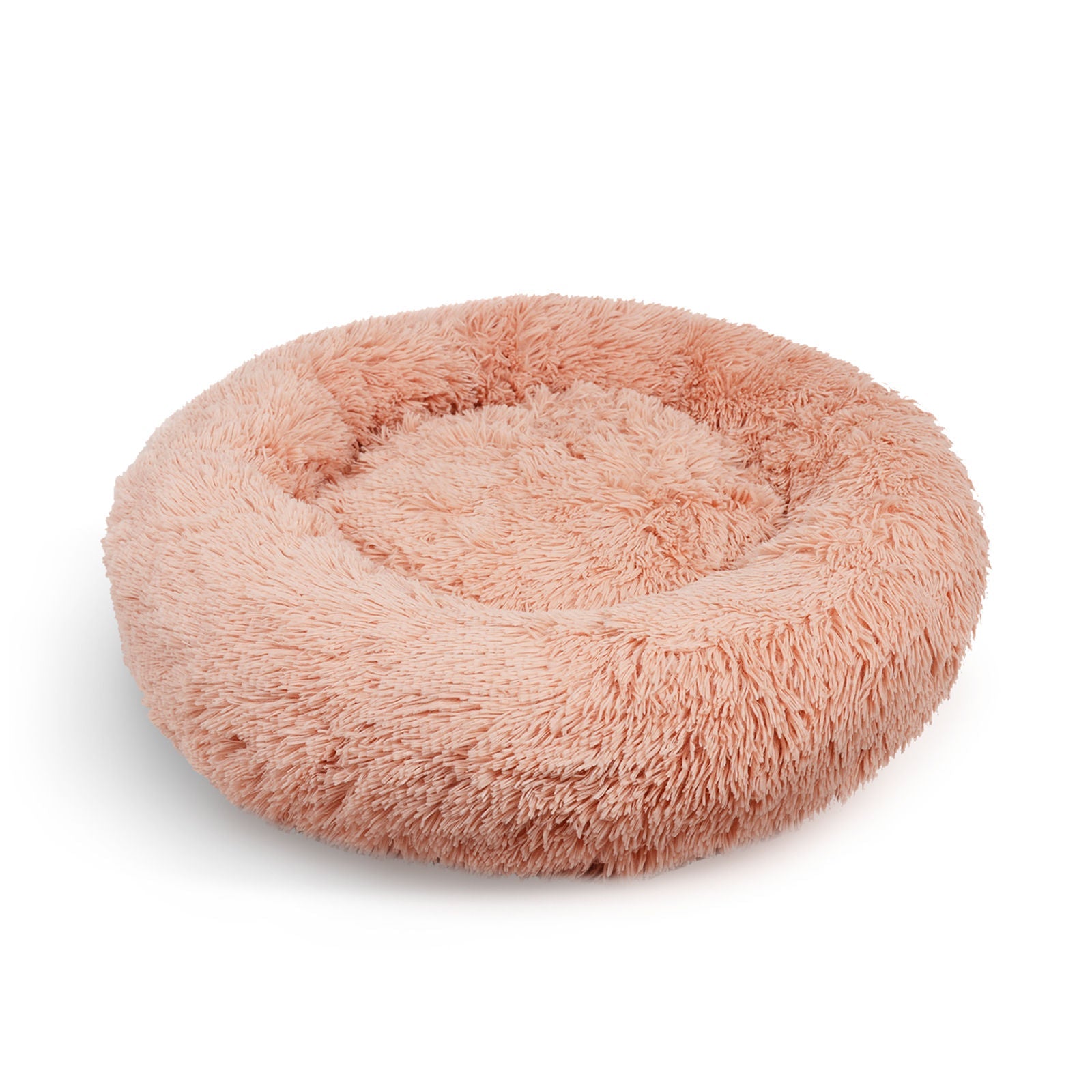 Pet Dog Bedding Warm Plush Round Comfortable Nest Comfy Sleep Kennel Pink M 70Cm