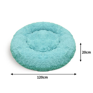 Pawfriends Pet Dog Bedding Warm Plush Round Comfortable Nest Comfy Sleep Kennel Green 120Cm