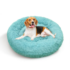 Pawfriends Pet Dog Bedding Warm Plush Round Comfortable Nest Comfy Sleep Kennel Green 120Cm