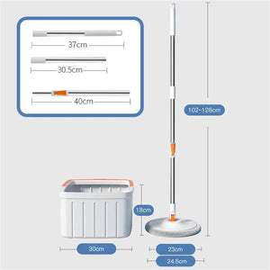 Cleanix Sewage Separation Mop Rotary Hand-Wash-Free Flat Suction Orange White