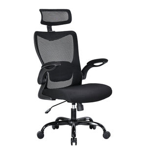 Mona Ergonomic High Back Flipped Armrest Task Chair In Black