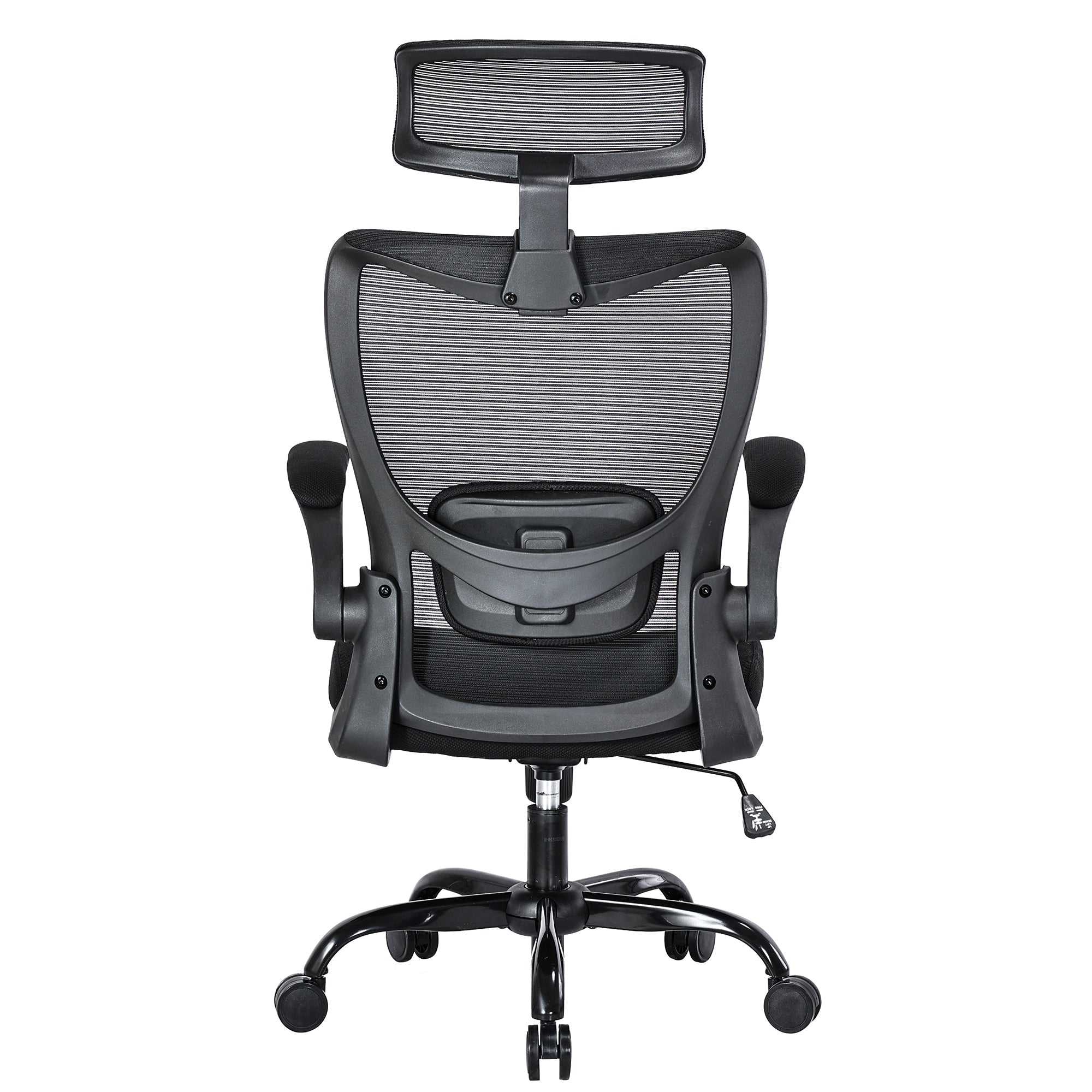 Mona Ergonomic High Back Flipped Armrest Task Chair In Black