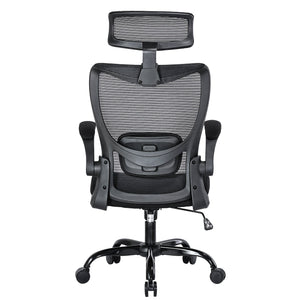 Mona Ergonomic High Back Flipped Armrest Task Chair In Black