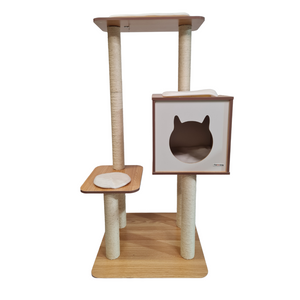 Petwiz 122Cm Premium Wooden Laminate Sisal Post Cat Scratching Tree