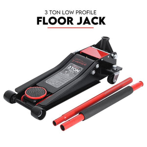 Fiernero Hydraulic Floor Jack 3T Trolley Low Profile Car Track Quick Lifting 75-500Mm