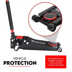 Fiernero Hydraulic Floor Jack 3T Trolley Low Profile Car Track Quick Lifting 75-500Mm
