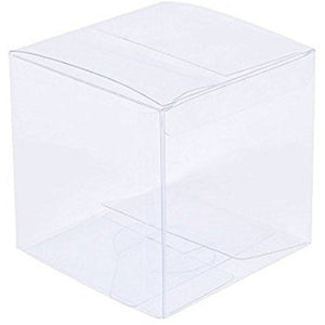 100 Pack Of 9Cm Sqaured Cube Gift Box - Product Showcase Clear Plastic Shop Display Storage Packaging