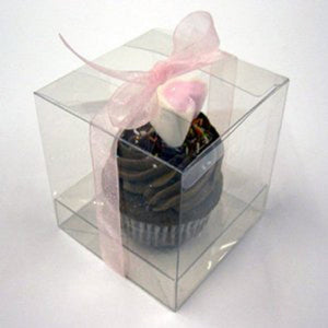 100 Pack Of 9Cm Sqaured Cube Gift Box - Product Showcase Clear Plastic Shop Display Storage Packaging