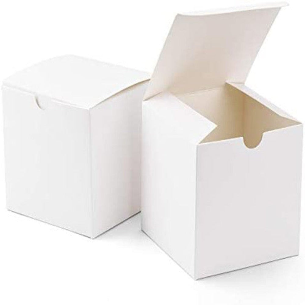 100 Pack Of White 5Cm Square Cube Card Gift Box - Folding Packaging Small Rectangle/Square Boxes For Wedding Jewelry Par