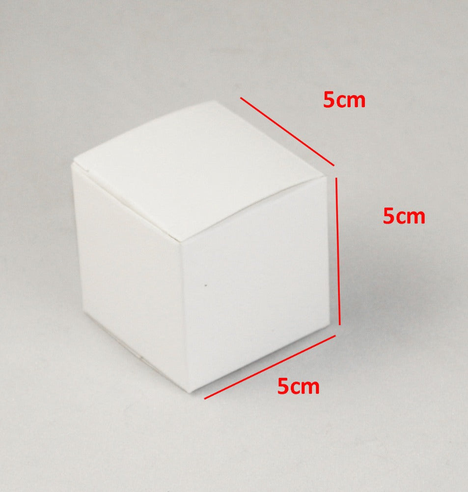 100 Pack Of White 5Cm Square Cube Card Gift Box - Folding Packaging Small Rectangle/Square Boxes For Wedding Jewelry Par