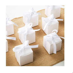 100 Pack Of White 5Cm Square Cube Card Gift Box - Folding Packaging Small Rectangle/Square Boxes For Wedding Jewelry Par