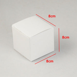 100 Pack Of White 8X8x8cm Square Cube Card Gift Box - Folding Packaging Small Rectangle/Square Boxes For Wedding Jewelry