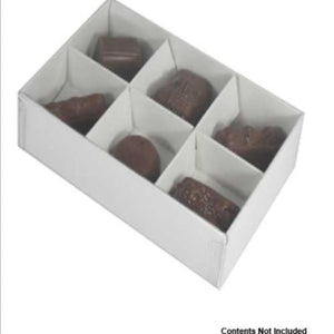 50 Pack Of White Card Chocolate Sweet Soap Product Reatail Gift Box - 6 Bay Compartments Clear Slide On Lid 12X8x3cm