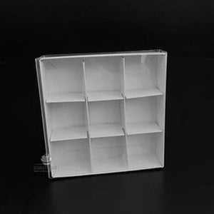 50 Pack Of White Card Chocolate Sweet Soap Product Reatail Gift Box - 9 Bay 4X4x3cm Compartments Clear Slide On Lid 12X1