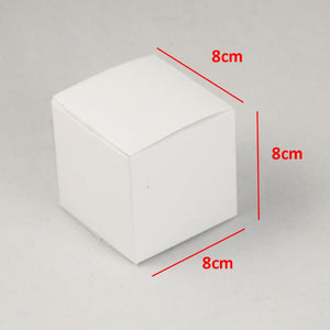 50 Pack Of White 8X8x8cm Square Cube Card Gift Box - Folding Packaging Small Rectangle/Square Boxes For Wedding Jewelry