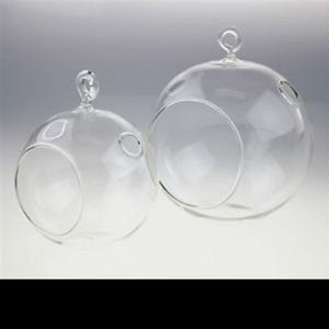 50 X Wholesale Lot Of Hanging Clear Glass Ball Tealight Candle Holder - 8Cm Diameter / High Wedding Globe Decoration Ter