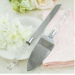 Cutting Cake Knife And Silver Blade Server Set Wedding Anniversary Engagement Birthday Party Gift Boxed