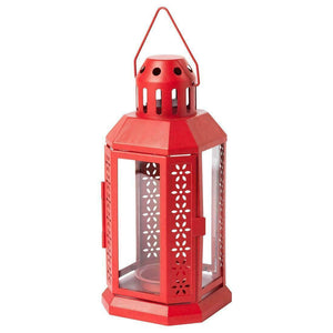 My Decorations 5 Pack Of Red Metal Miners Lantern Summer Xmas Wedding Home Party Room Balconey Deck 21Cm Tealight Candle