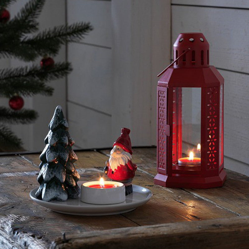 My Decorations 5 Pack Of Red Metal Miners Lantern Summer Xmas Wedding Home Party Room Balconey Deck 21Cm Tealight Candle