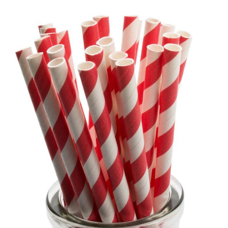 My Decorations 1000 Bulk Wholesale Pack Red White Drinking Straws Biodegradable Eco Paper Birthday Party Event Bistro Ba