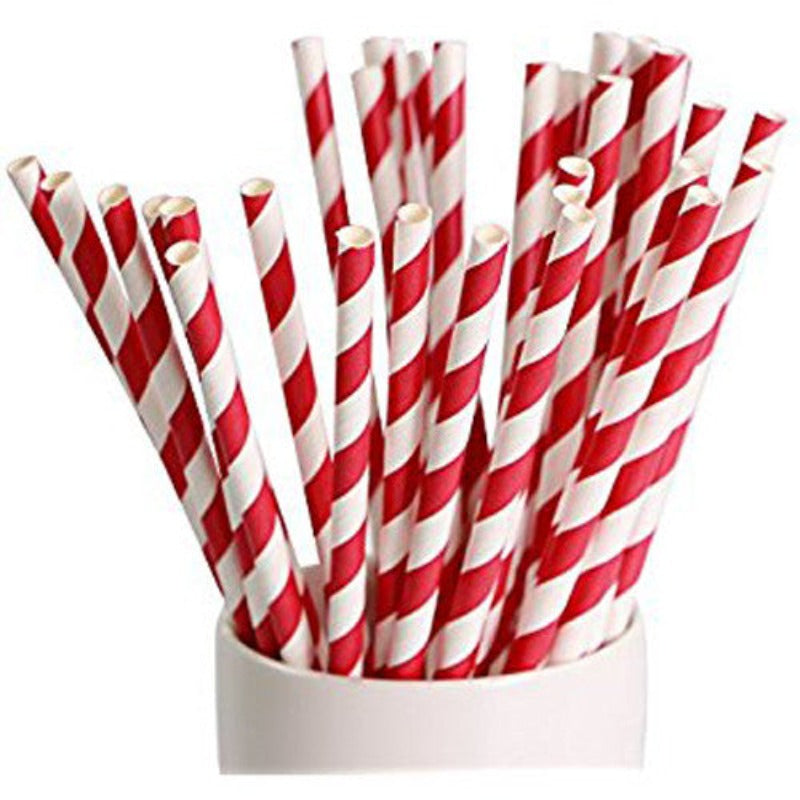 My Decorations 1000 Bulk Wholesale Pack Red White Drinking Straws Biodegradable Eco Paper Birthday Party Event Bistro Ba
