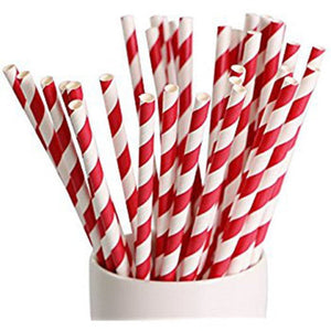 My Decorations 1000 Bulk Wholesale Pack Red White Drinking Straws Biodegradable Eco Paper Birthday Party Event Bistro Ba