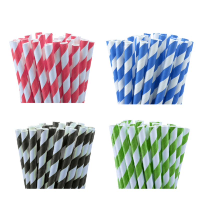 200 Pack Red White Drinking Straws Biodegradable Eco Paper Birthday Party Event Bistro Bar Cafe Take Away