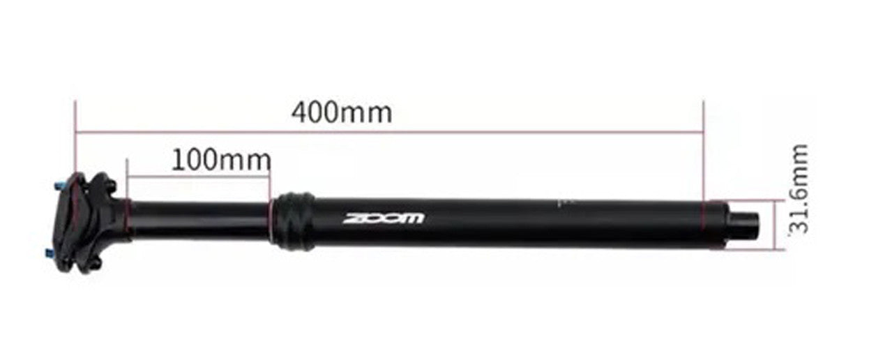 Zoom Spd-801N Adjustable Height Via Thumb Remote Lever Internal Cable 30.9 Diameter 100Mm Travel Mountain Bike Dropper