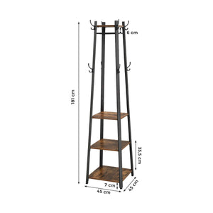 Vasagle Coat Rack With 3 Shelves