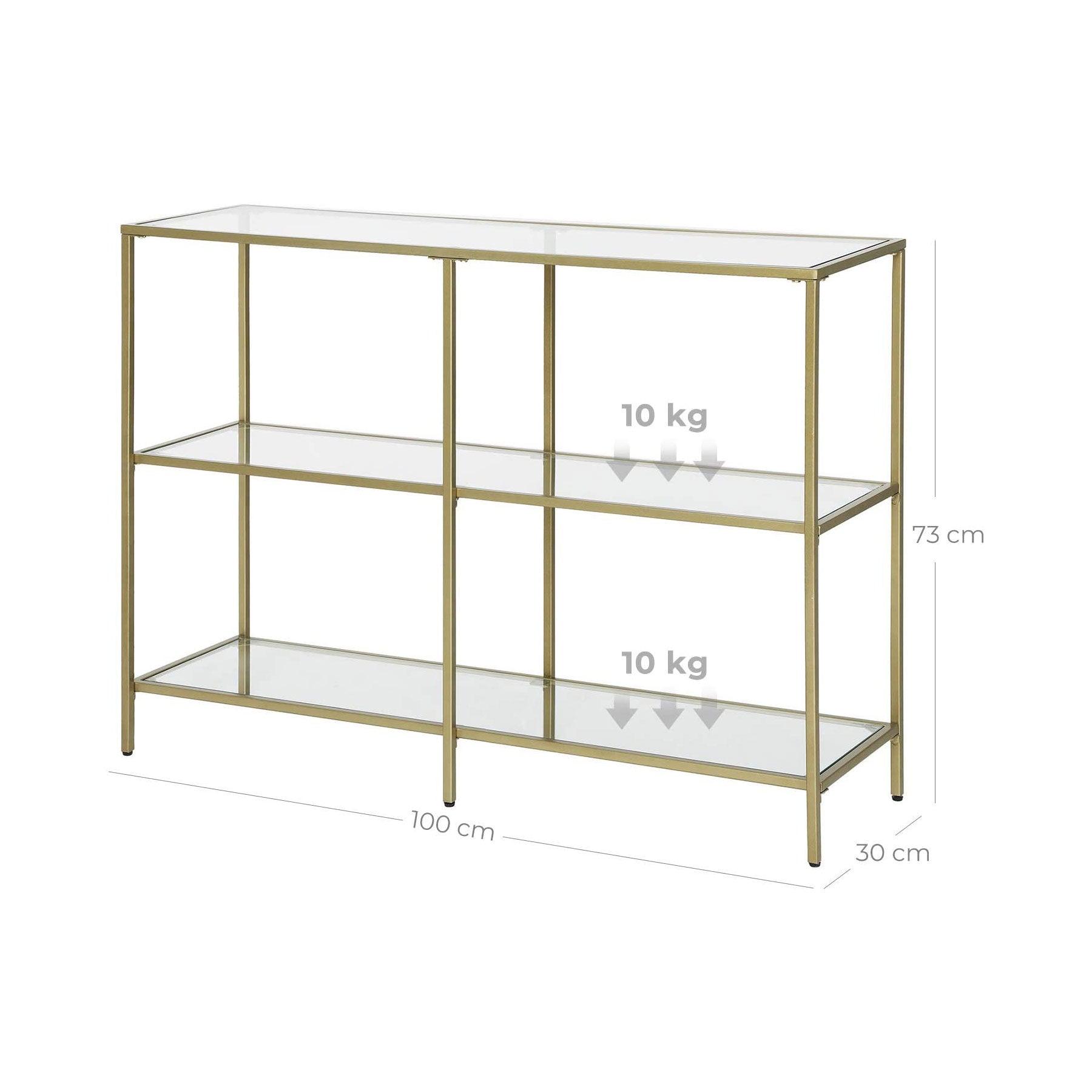 Vasagle Sofa Console Table With 3 Shelves