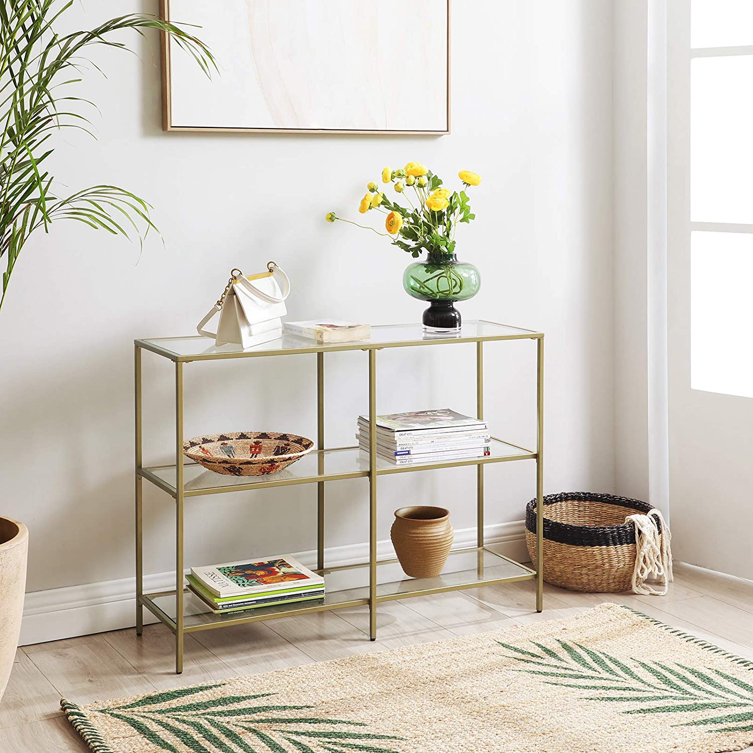 Vasagle Sofa Console Table With 3 Shelves