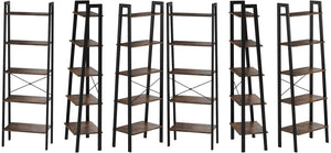 Vasagle 5 Tiers A-Shaped Ladder Storage Shelf Rustic Brown