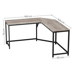 Vasagle L-Shaped Computer Desk Corner For Study Home Office Gaming 149D X 149W 75H Cm