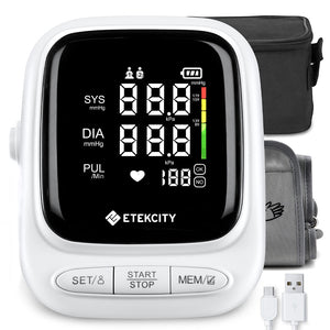 Etekcity Digital Body Weight Bathroom Scale - Silver & Smart Blood Pressure Monitor White Bundle