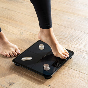 Jade Yoga Harmony Mat - Raspberry & Etekcity Scale For Body Weight And Fat Percentage Black Bundle