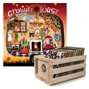 Crosley Record Storage Crate & Crowded House The Very Best Of Crowed - Double Vinyl Album Bundle