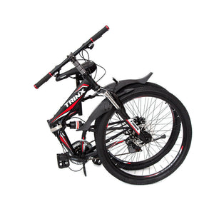 26 Folding Mountain Bicycle 21 Speed Shimano Foldable Bike Black Color