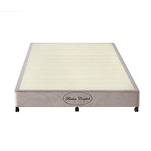 Mattress Base Ensemble Double Size Solid Wooden Slat In Beige With Removable Cover