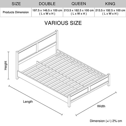 4 Pieces Bedroom Suite Natural Wood Like Mdf Structure Double Size Oak Colour Bed, Bedside Table & Tallboy