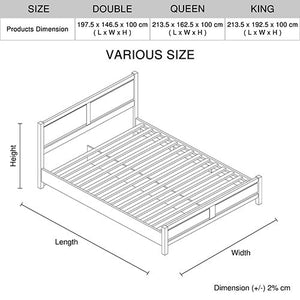 4 Pieces Bedroom Suite Natural Wood Like Mdf Structure Double Size Oak Colour Bed, Bedside Table & Tallboy