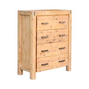 4 Pieces Bedroom Suite In Solid Wood Veneered Acacia Construction Timber Slat Queen Size Oak Colour Bed, Bedside Table &