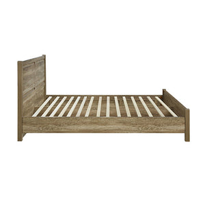 Queen Size Bed Frame Natural Wood Like Mdf In Oak Colour