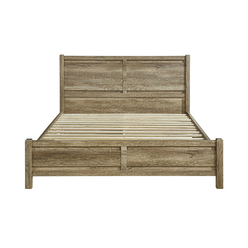 Queen Size Bed Frame Natural Wood Like Mdf In Oak Colour