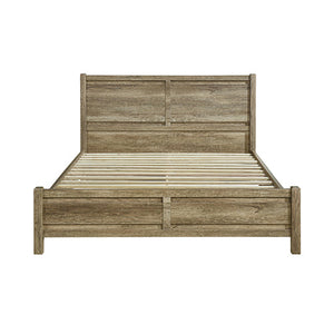 Queen Size Bed Frame Natural Wood Like Mdf In Oak Colour