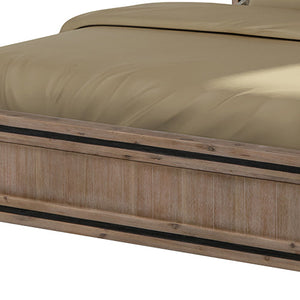 Queen Size Silver Brush Bed Frame In Acacia Wood Construction