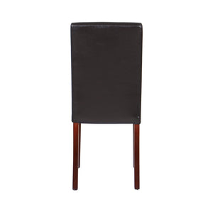 Melbournians Furniture 2X Wooden Frame Brown Leatherette Dining Chairs With Solid Pine Legs